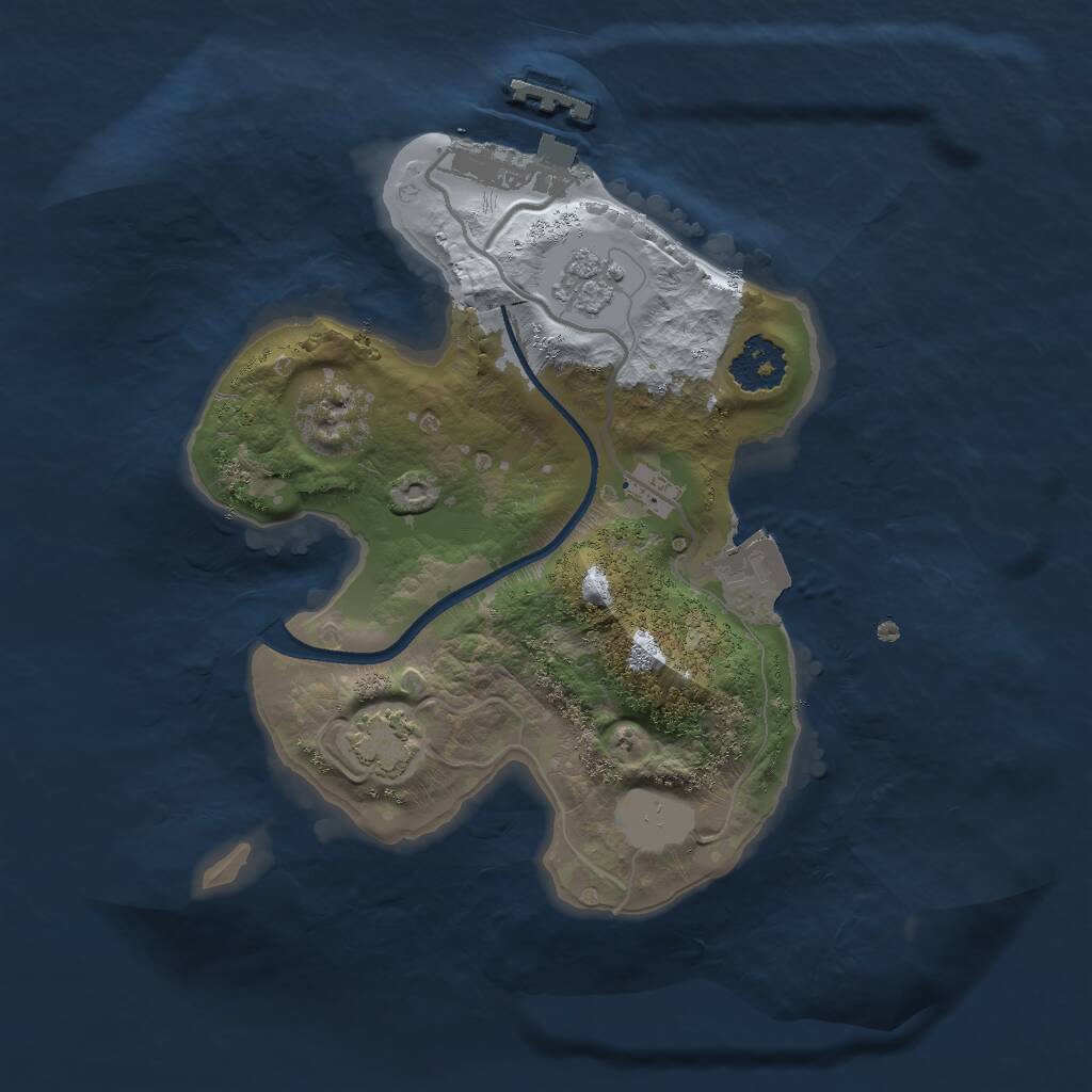 Rust Map: Procedural Map, Size: 2000, Seed: 9833, 4 Monuments