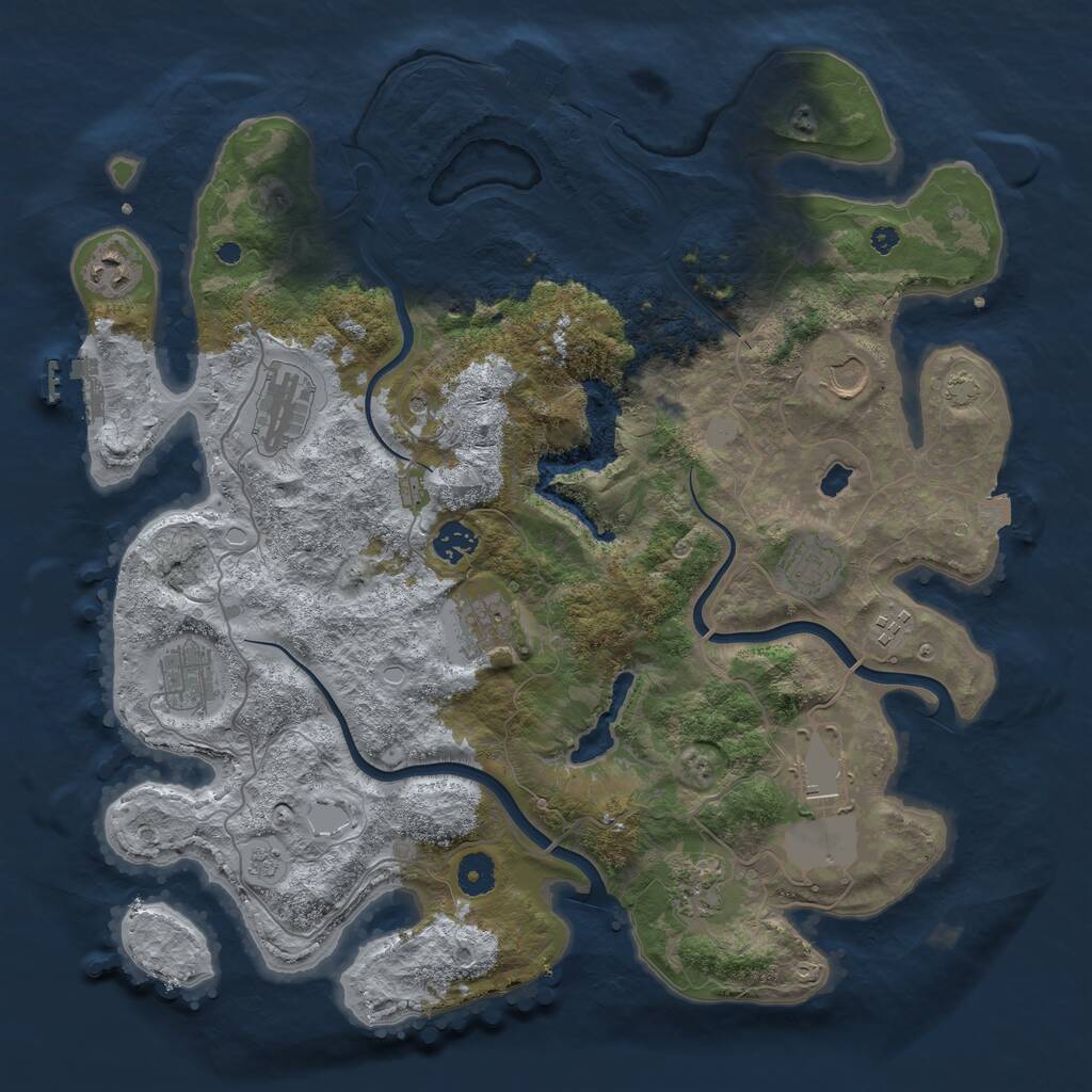 Rust Map: Procedural Map, Size: 4000, Seed: 554216701, 16 Monuments