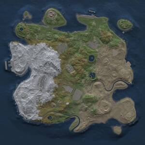 Thumbnail Rust Map: Procedural Map, Size: 3500, Seed: 55656, 14 Monuments