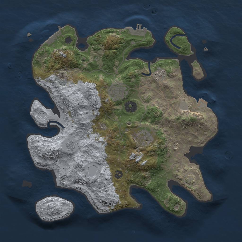 Rust Map: Procedural Map, Size: 3000, Seed: 29186, 11 Monuments