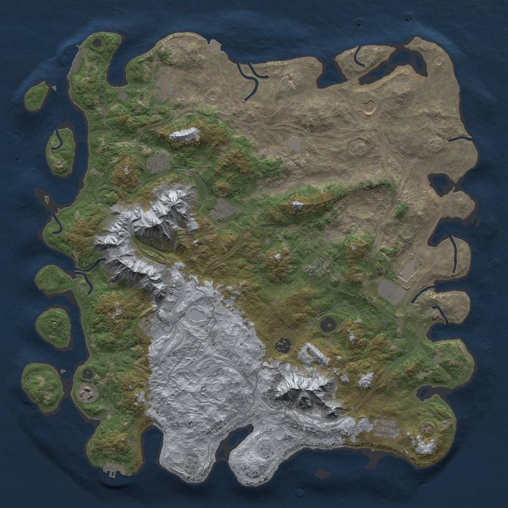 Rust Map: Procedural Map, Size: 5000, Seed: 1530213918, 19 Monuments