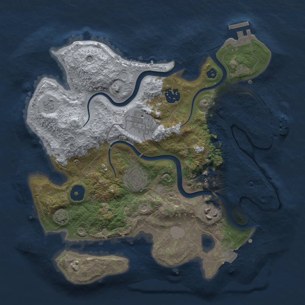 Rust Map: Procedural Map, Size: 3000, Seed: 73682, 11 Monuments