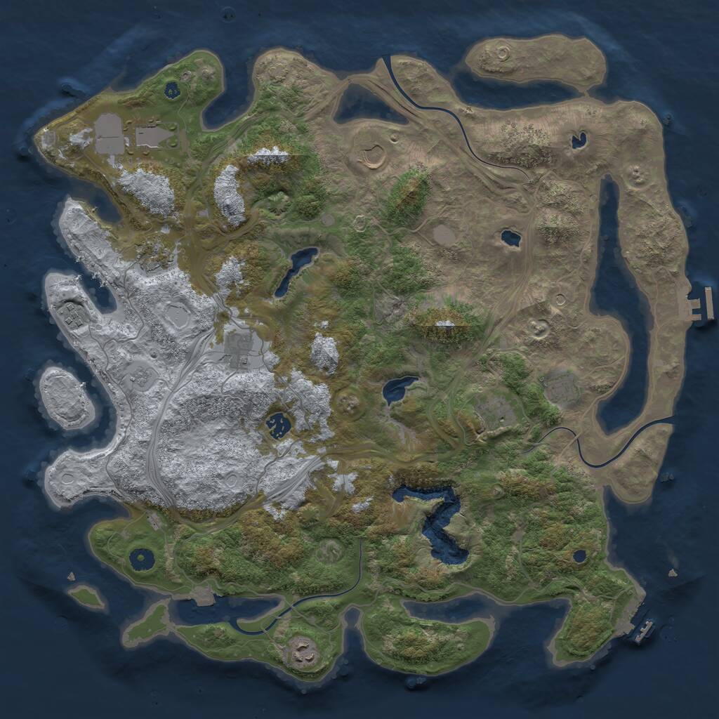 Rust Map: Procedural Map, Size: 4500, Seed: 251391727, 15 Monuments