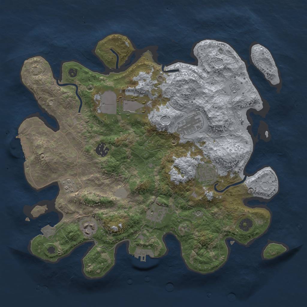 Rust Map: Procedural Map, Size: 3500, Seed: 48035381, 15 Monuments