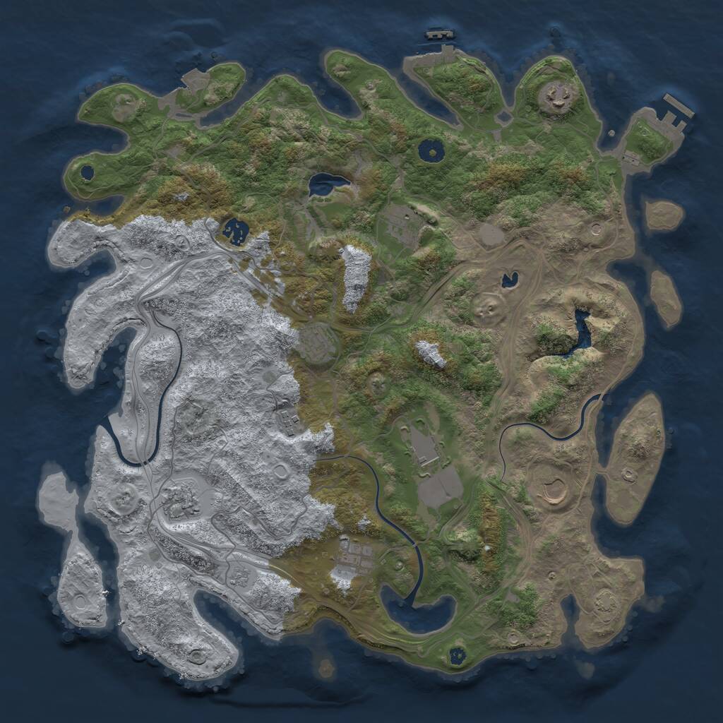 Rust Map: Procedural Map, Size: 4250, Seed: 17462855, 15 Monuments