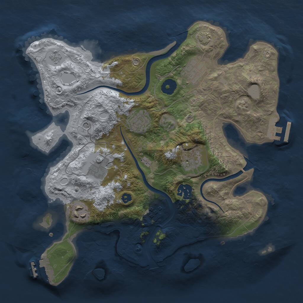 Rust Map: Procedural Map, Size: 3000, Seed: 1254535676, 13 Monuments