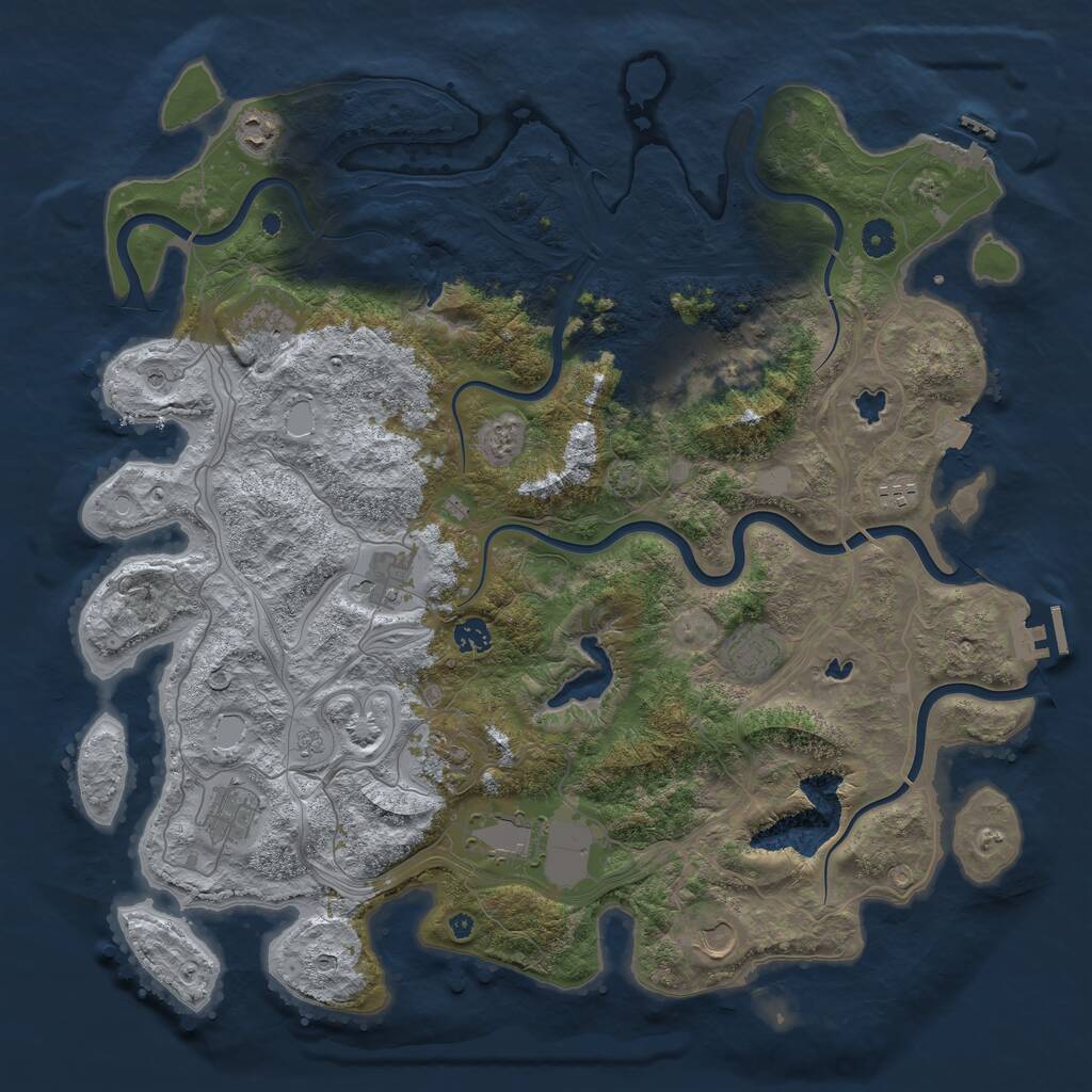 Rust Map: Procedural Map, Size: 4500, Seed: 475240259, 17 Monuments