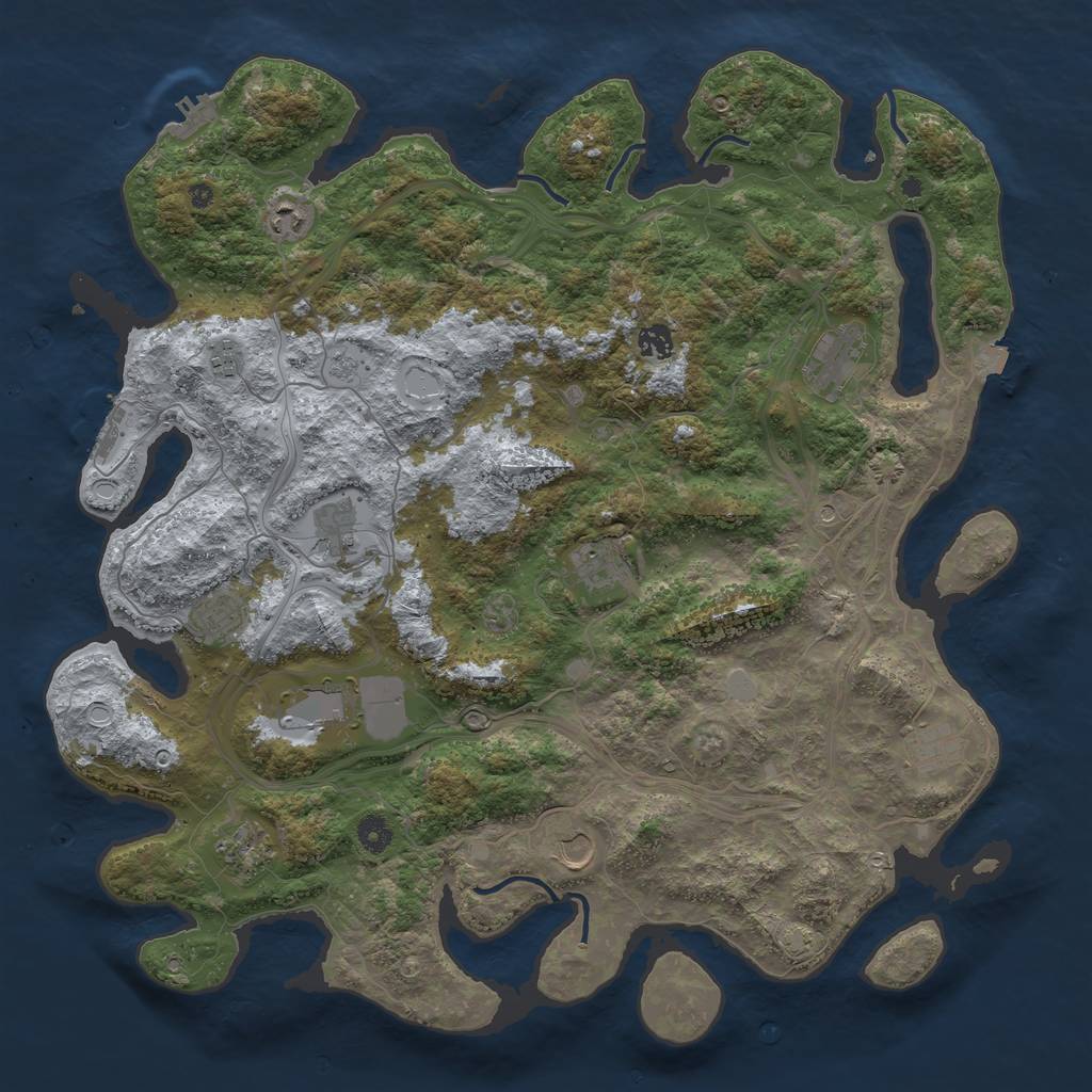 Rust Map: Procedural Map, Size: 4500, Seed: 936865974, 19 Monuments