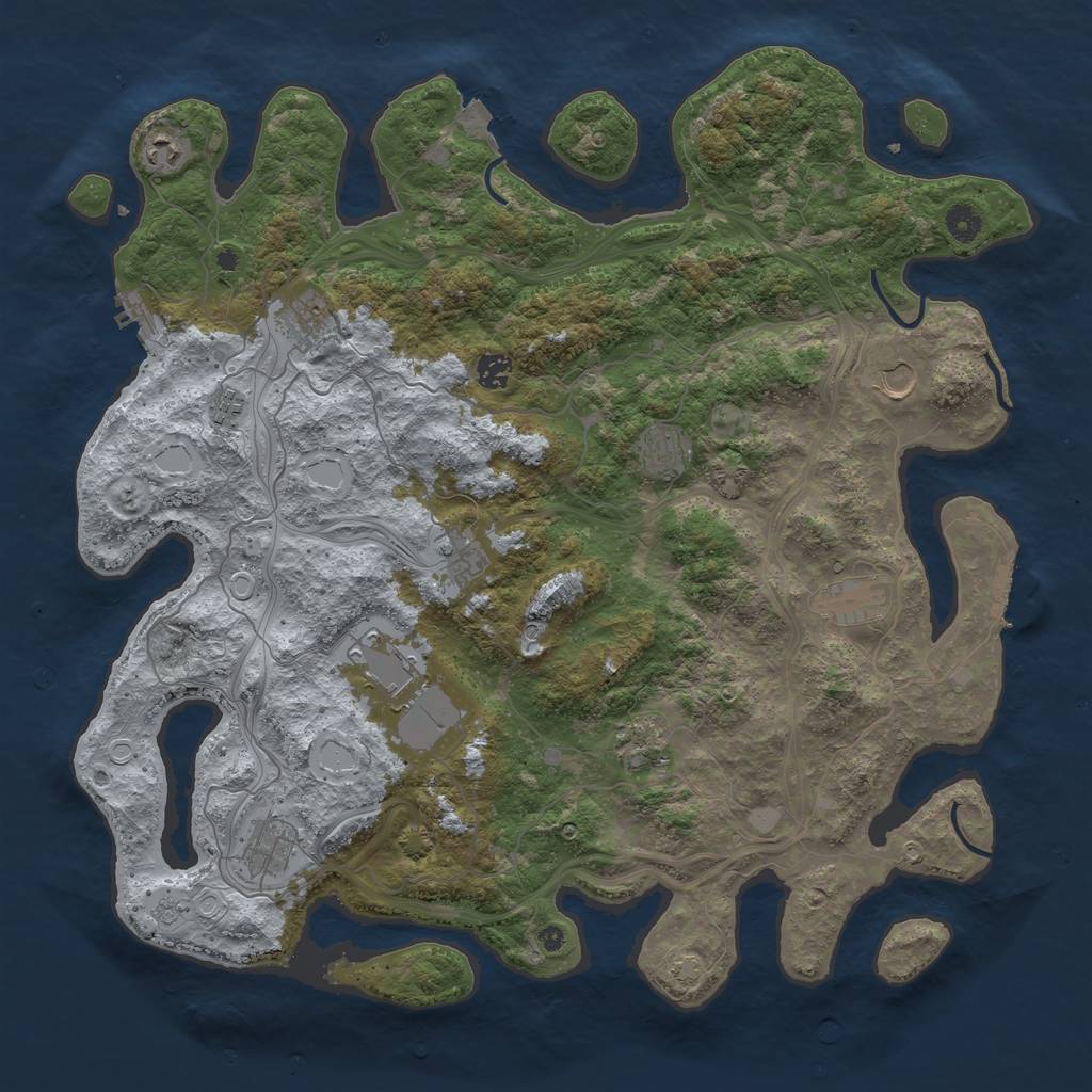 Rust Map: Procedural Map, Size: 4500, Seed: 284545587, 19 Monuments