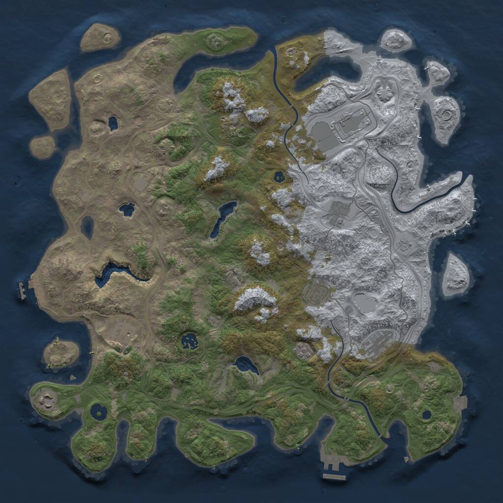 Rust Map: Procedural Map, Size: 4500, Seed: 897623, 15 Monuments