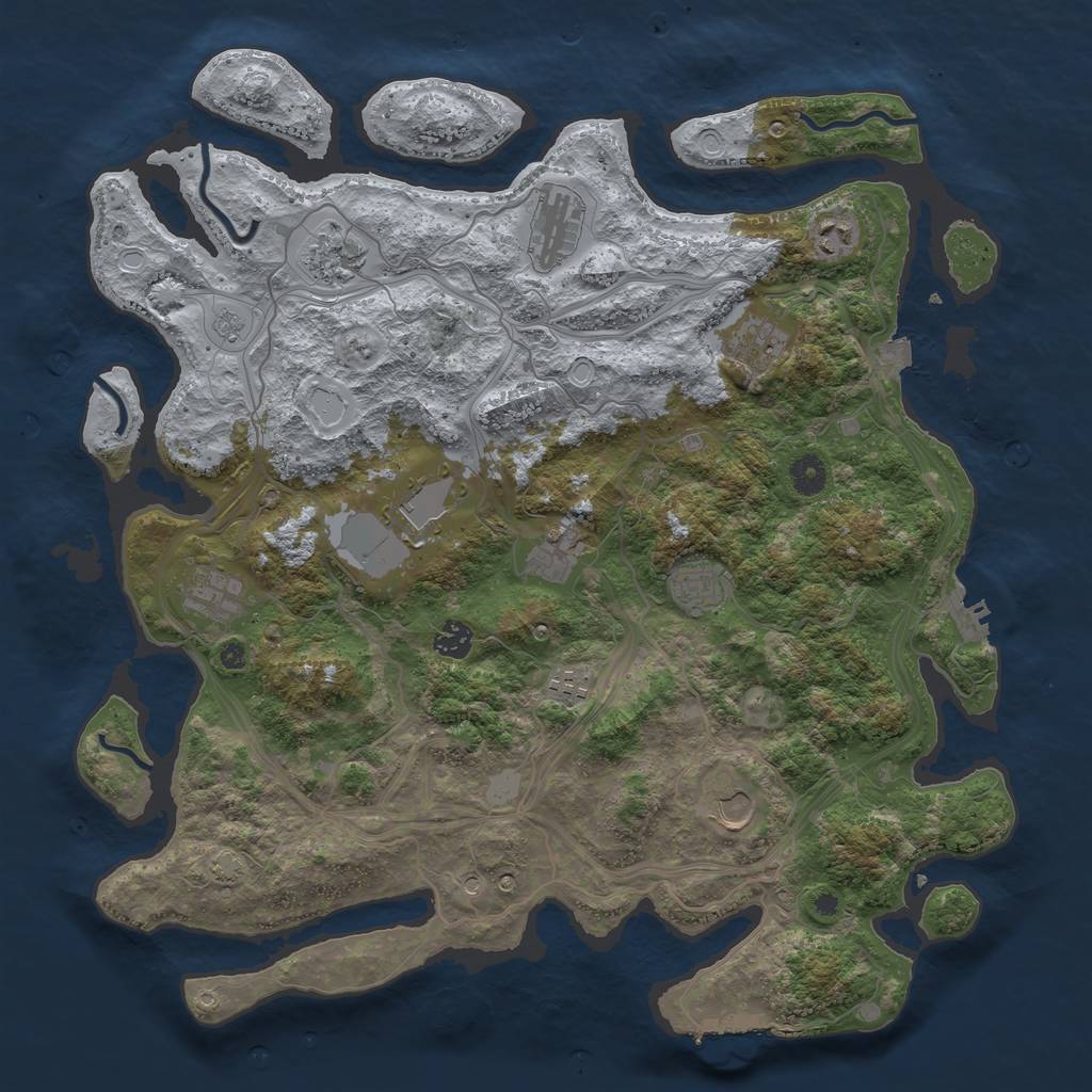 Rust Map: Procedural Map, Size: 4250, Seed: 1289663505, 19 Monuments