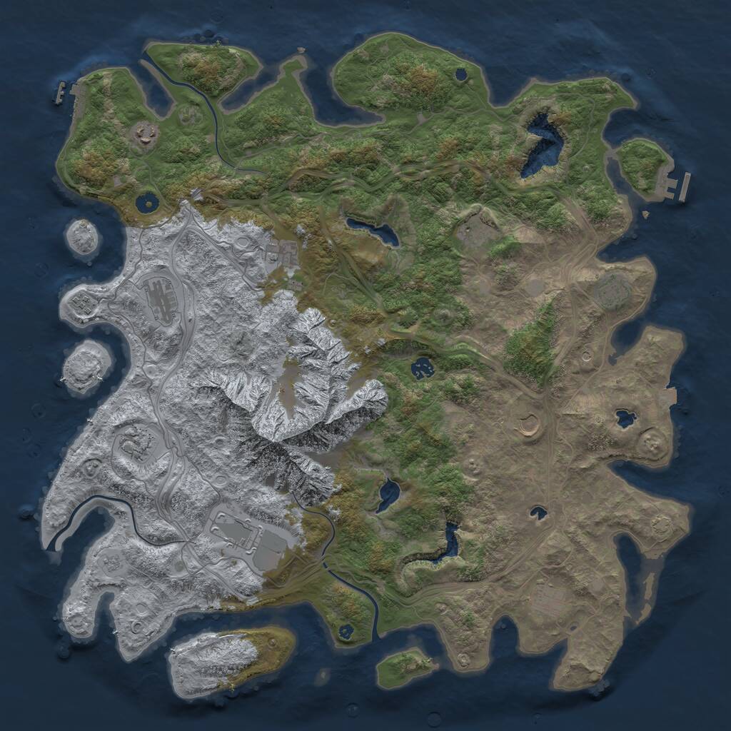 Rust Map: Procedural Map, Size: 5000, Seed: 3111990, 17 Monuments