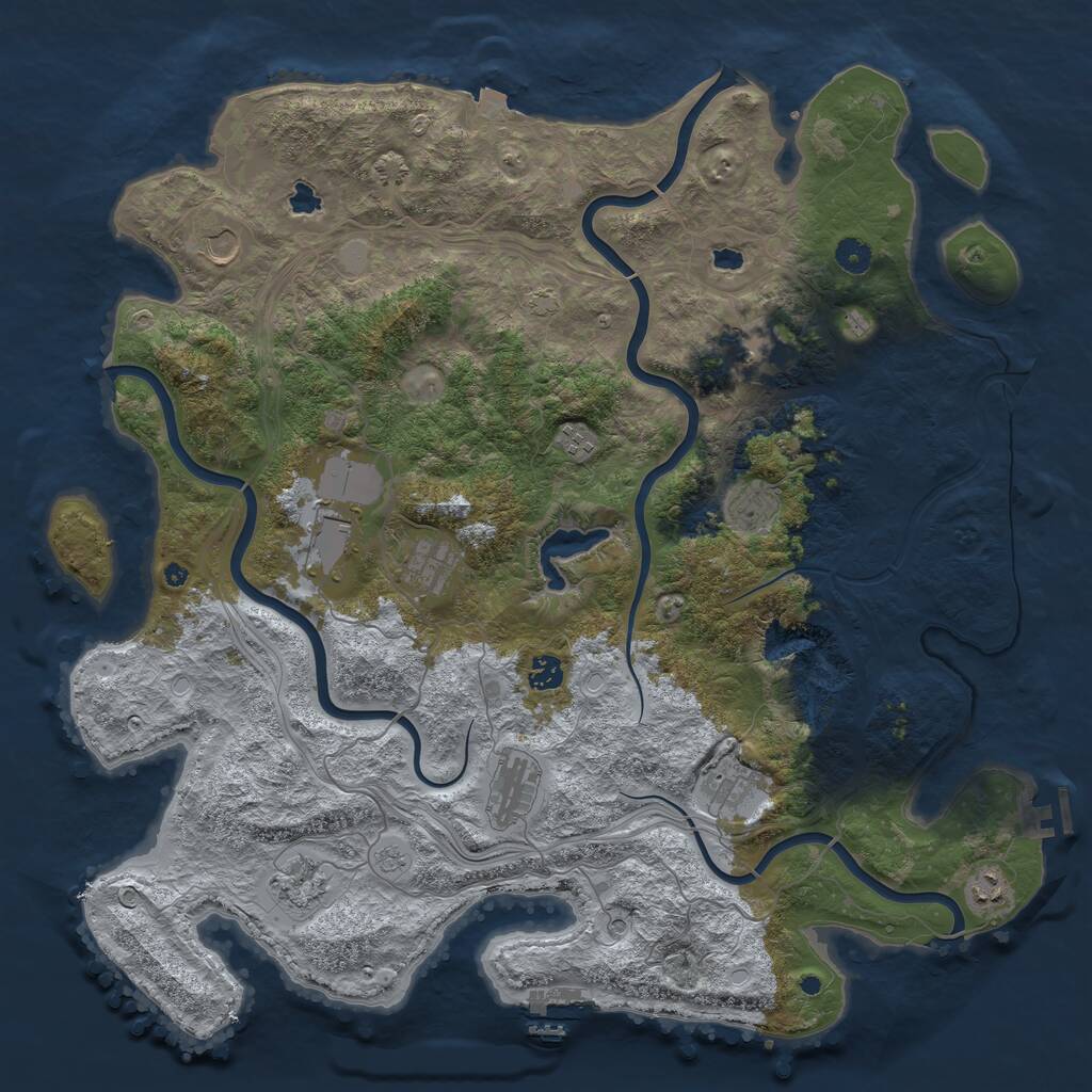 Rust Map: Procedural Map, Size: 4590, Seed: 2147483647, 17 Monuments