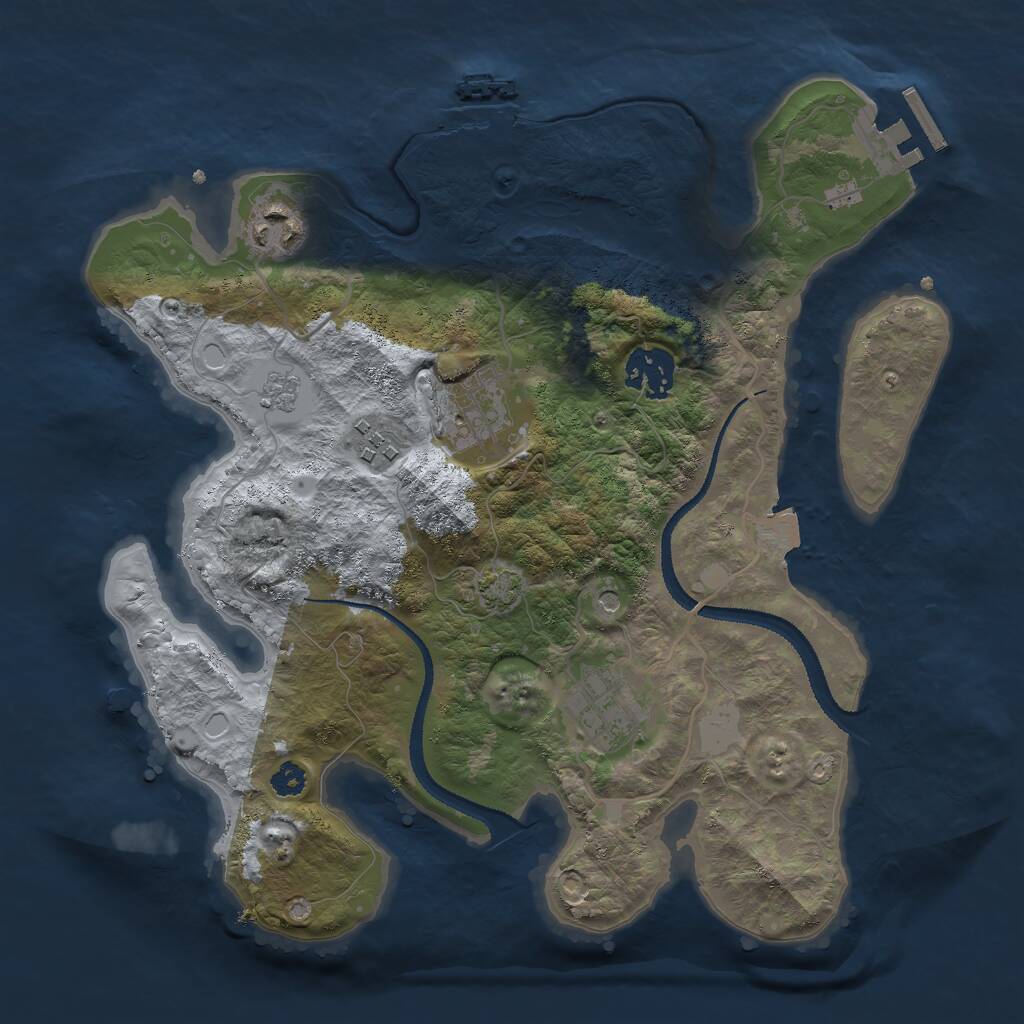 Rust Map: Procedural Map, Size: 3000, Seed: 1734773494, 11 Monuments