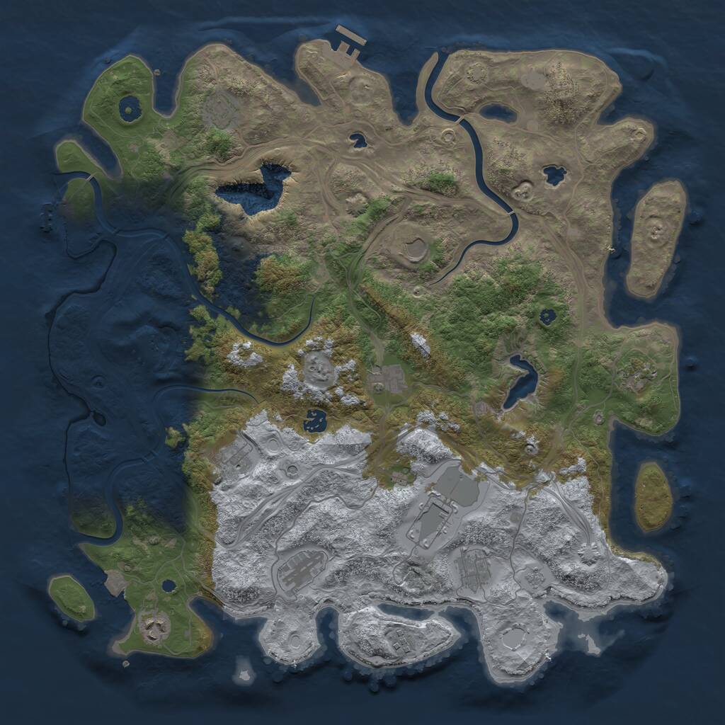 Rust Map: Procedural Map, Size: 4500, Seed: 27251953, 17 Monuments