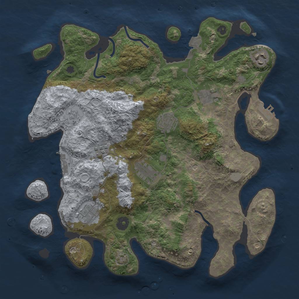 Rust Map: Procedural Map, Size: 3400, Seed: 40780602, 14 Monuments