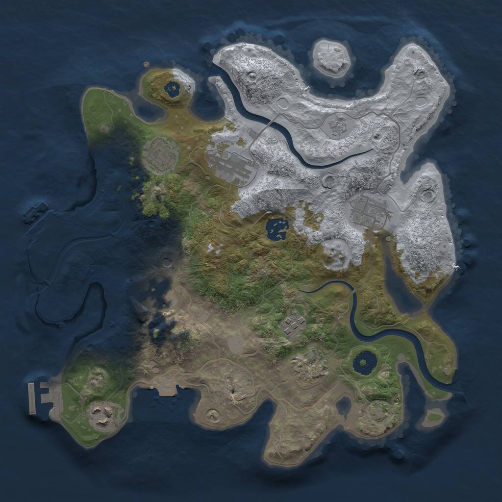 Rust Map: Procedural Map, Size: 3200, Seed: 64167, 14 Monuments