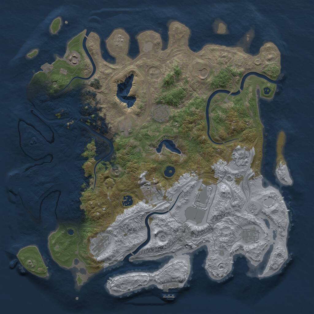 Rust Map: Procedural Map, Size: 4300, Seed: 16890034, 17 Monuments