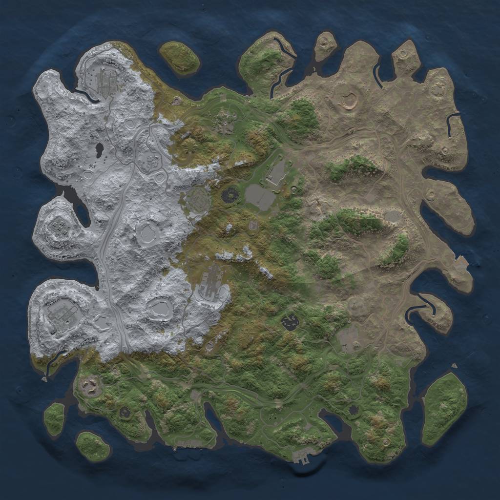 Rust Map: Procedural Map, Size: 4500, Seed: 1779, 19 Monuments