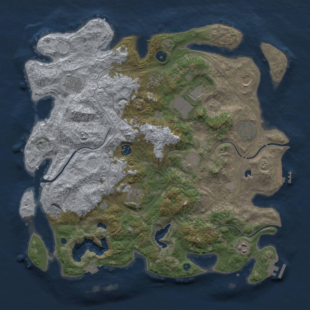 Rust Map: Procedural Map, Size: 4250, Seed: 1274444446, 16 Monuments