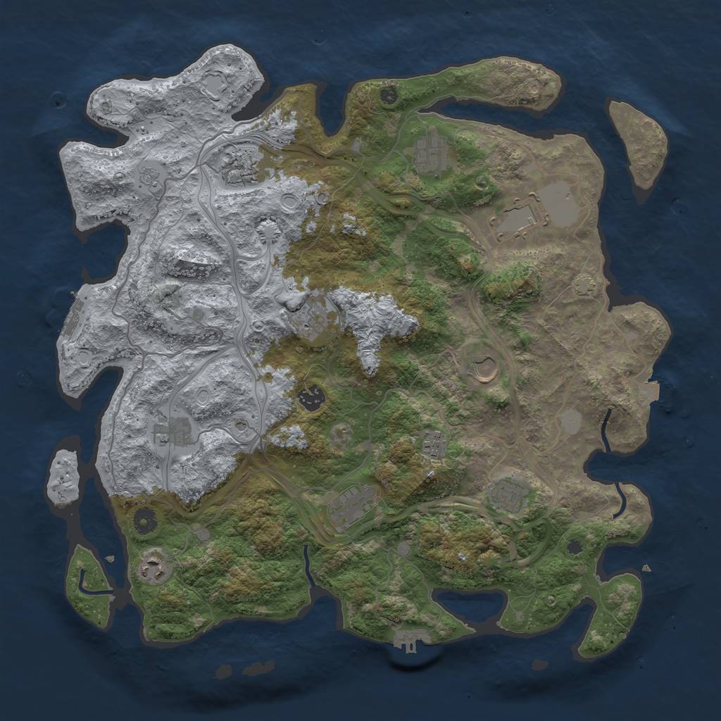 Rust Map: Procedural Map, Size: 4250, Seed: 1274444446, 19 Monuments