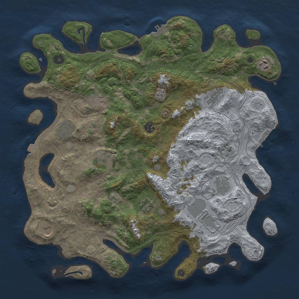 Rust Map: Procedural Map, Size: 4300, Seed: 44707049, 19 Monuments