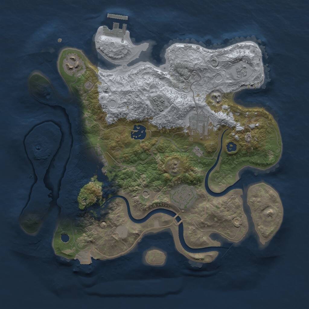Rust Map: Procedural Map, Size: 3000, Seed: 13404, 10 Monuments