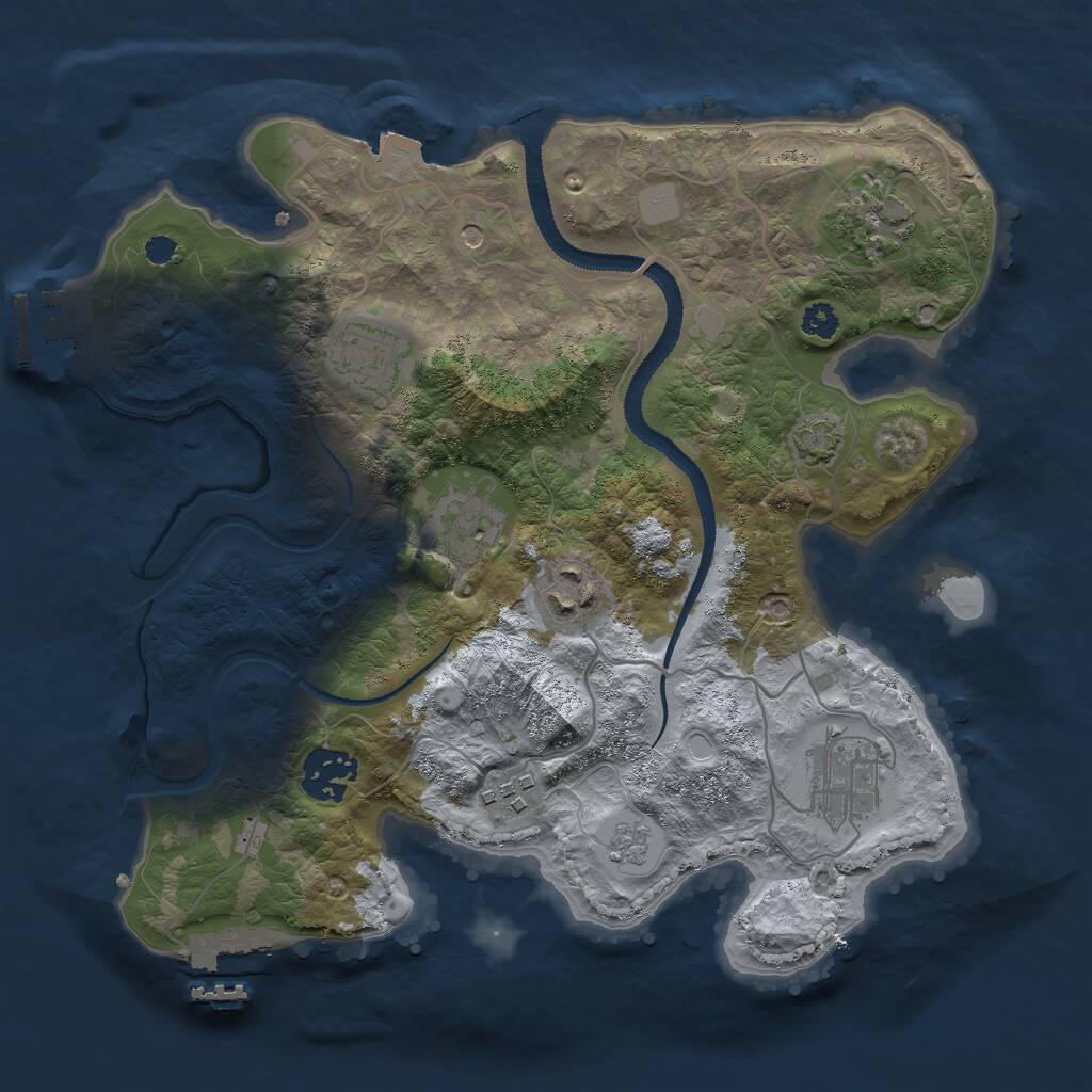 Rust Map: Procedural Map, Size: 3000, Seed: 1573880672, 13 Monuments