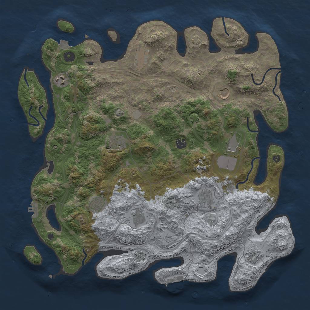 Rust Map: Procedural Map, Size: 4250, Seed: 79558384, 19 Monuments