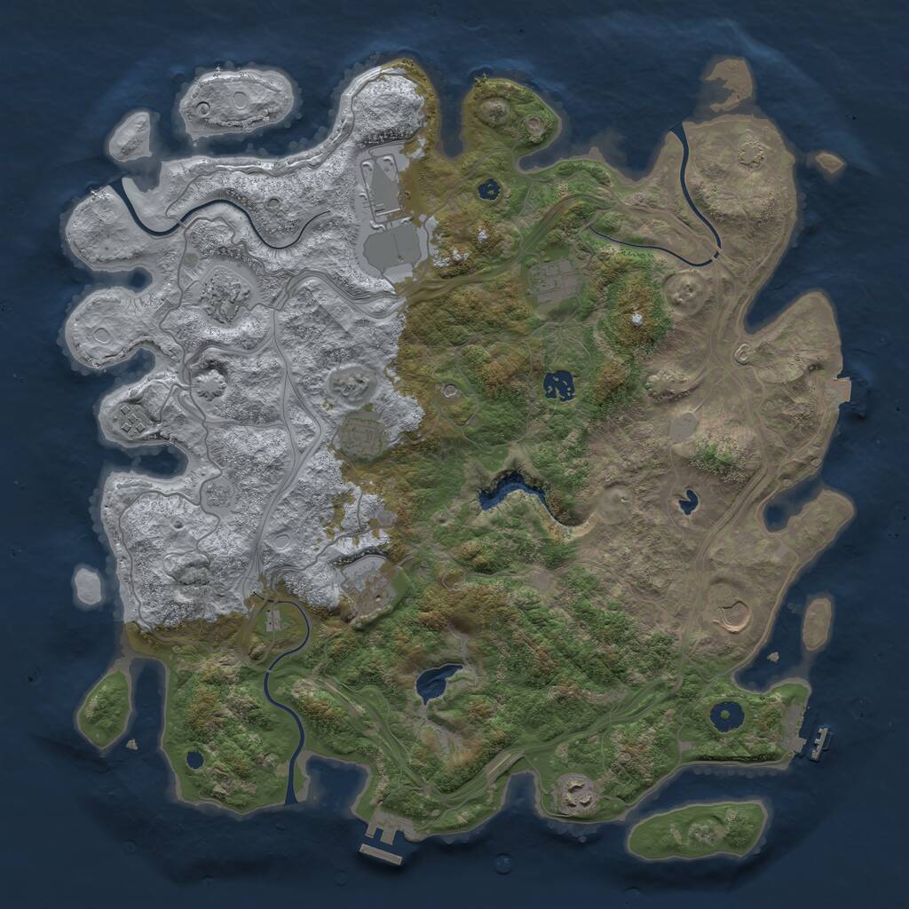 Rust Map: Procedural Map, Size: 4300, Seed: 40208450, 15 Monuments