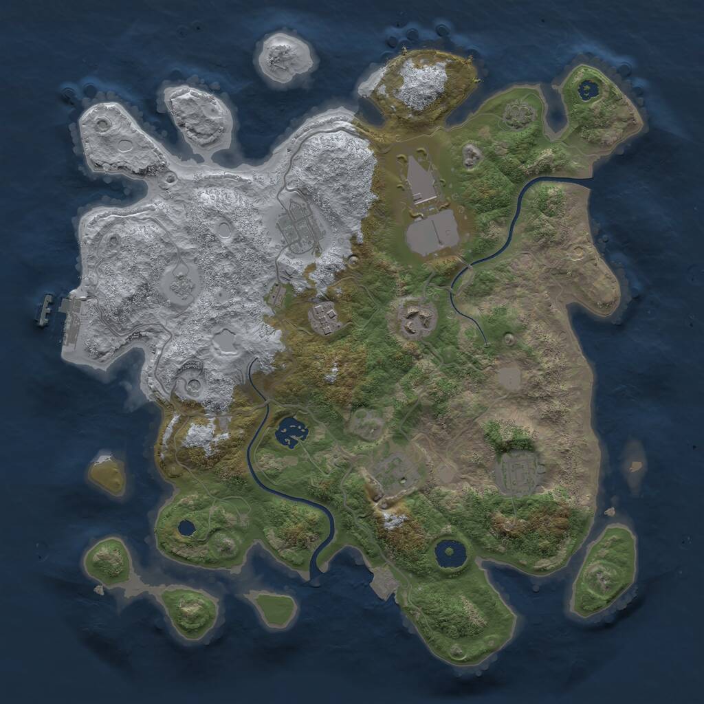 Rust Map: Procedural Map, Size: 3500, Seed: 20241265, 12 Monuments