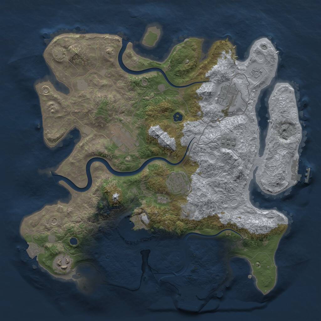 Rust Map: Procedural Map, Size: 3400, Seed: 15319462, 12 Monuments