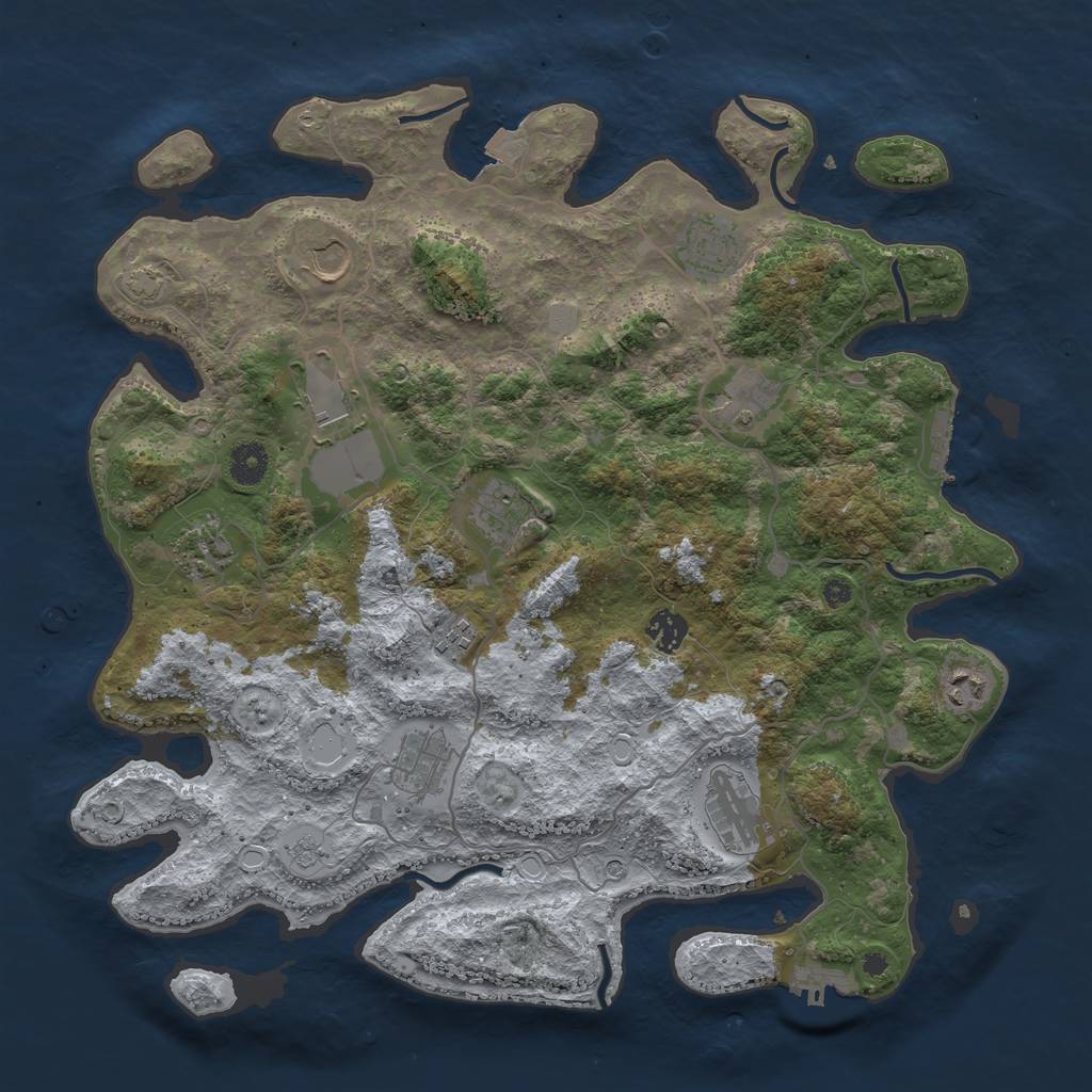 Rust Map: Procedural Map, Size: 4000, Seed: 130119, 19 Monuments
