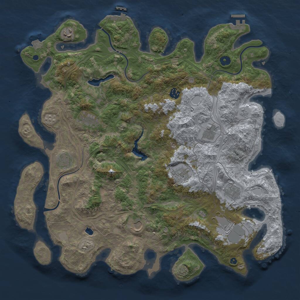 Rust Map: Procedural Map, Size: 4400, Seed: 91341600, 16 Monuments