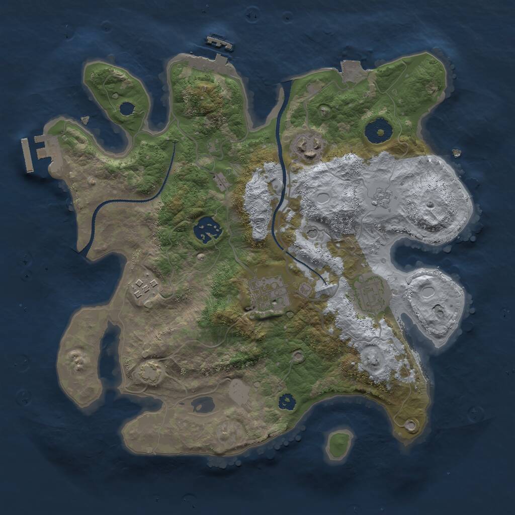 Rust Map: Procedural Map, Size: 3000, Seed: 20827, 11 Monuments