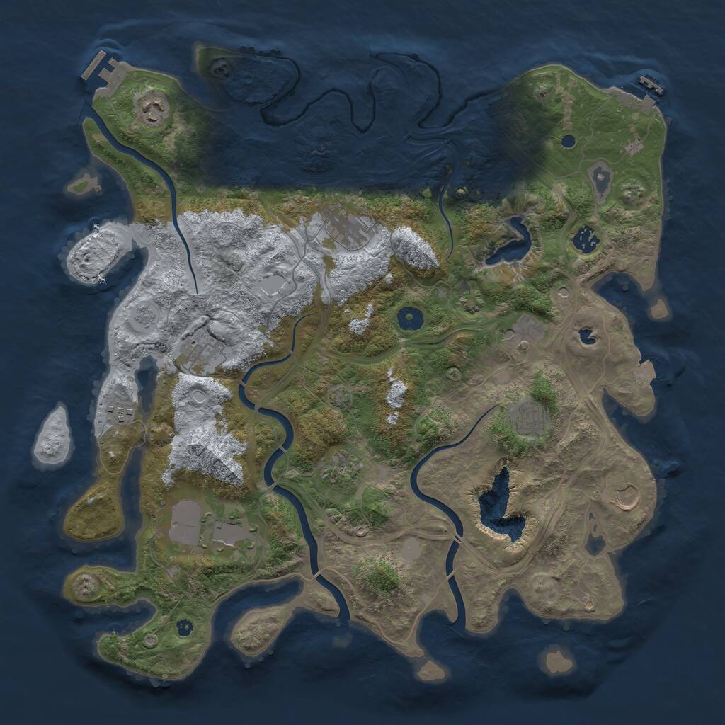 Rust Map: Procedural Map, Size: 4300, Seed: 11028896, 16 Monuments