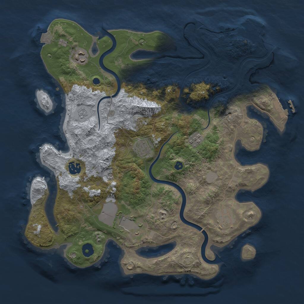 Rust Map: Procedural Map, Size: 3600, Seed: 24061999, 12 Monuments