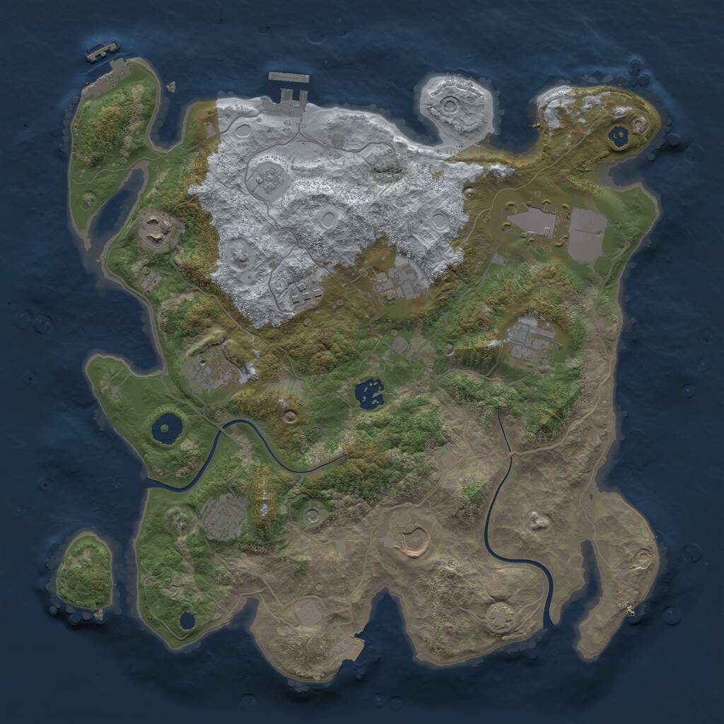 Rust Map: Procedural Map, Size: 3600, Seed: 71974028, 15 Monuments