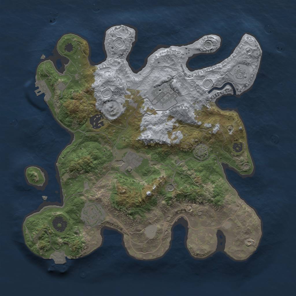Rust Map: Procedural Map, Size: 3000, Seed: 47952, 11 Monuments