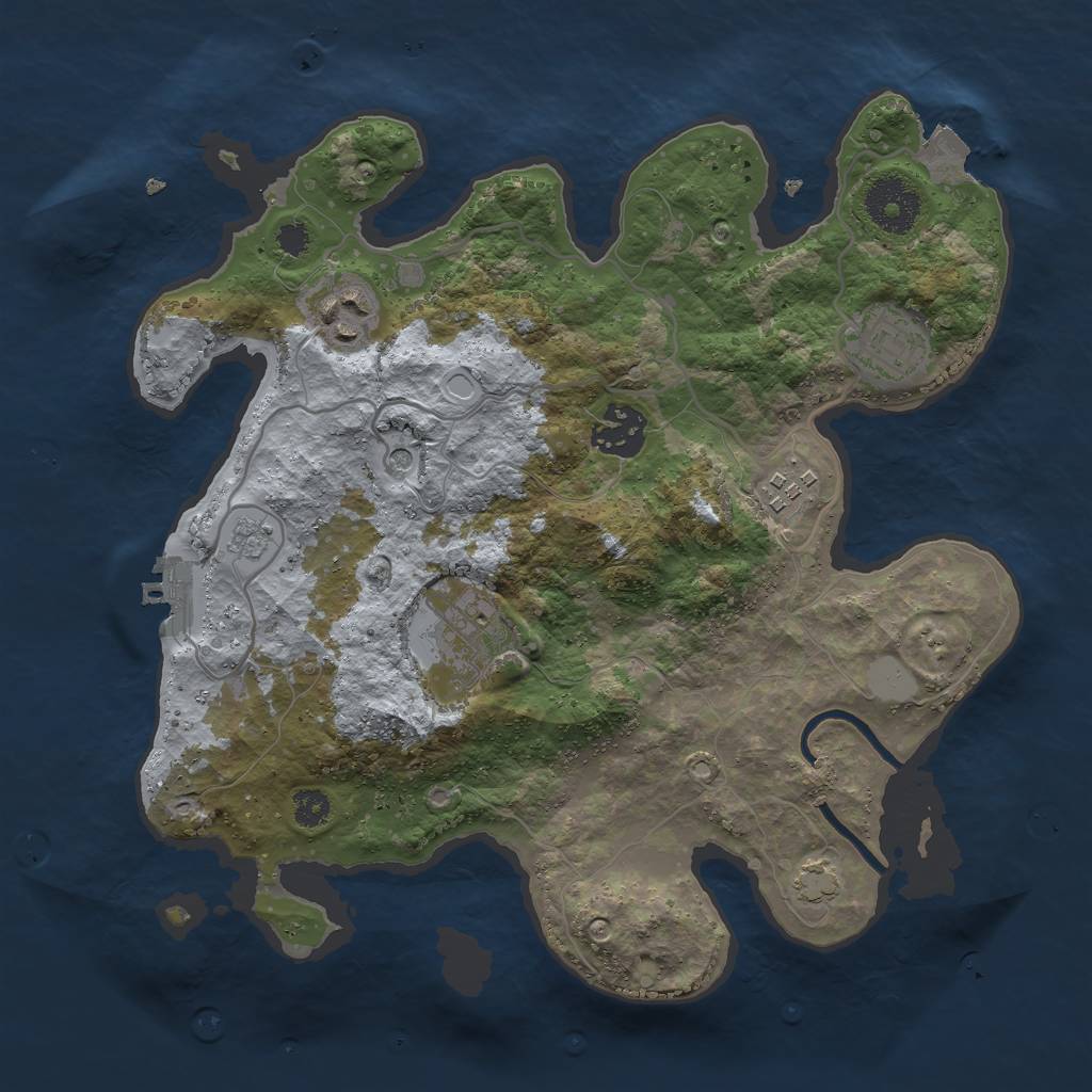 Rust Map: Procedural Map, Size: 3000, Seed: 86275686, 12 Monuments