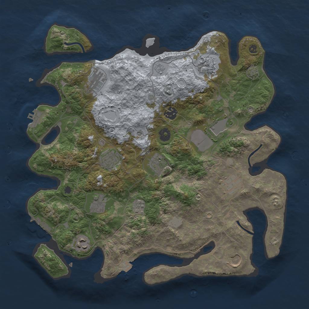 Rust Map: Procedural Map, Size: 3650, Seed: 35638641, 19 Monuments