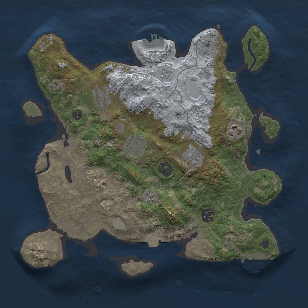 Rust Map: Procedural Map, Size: 3250, Seed: 29872, 15 Monuments