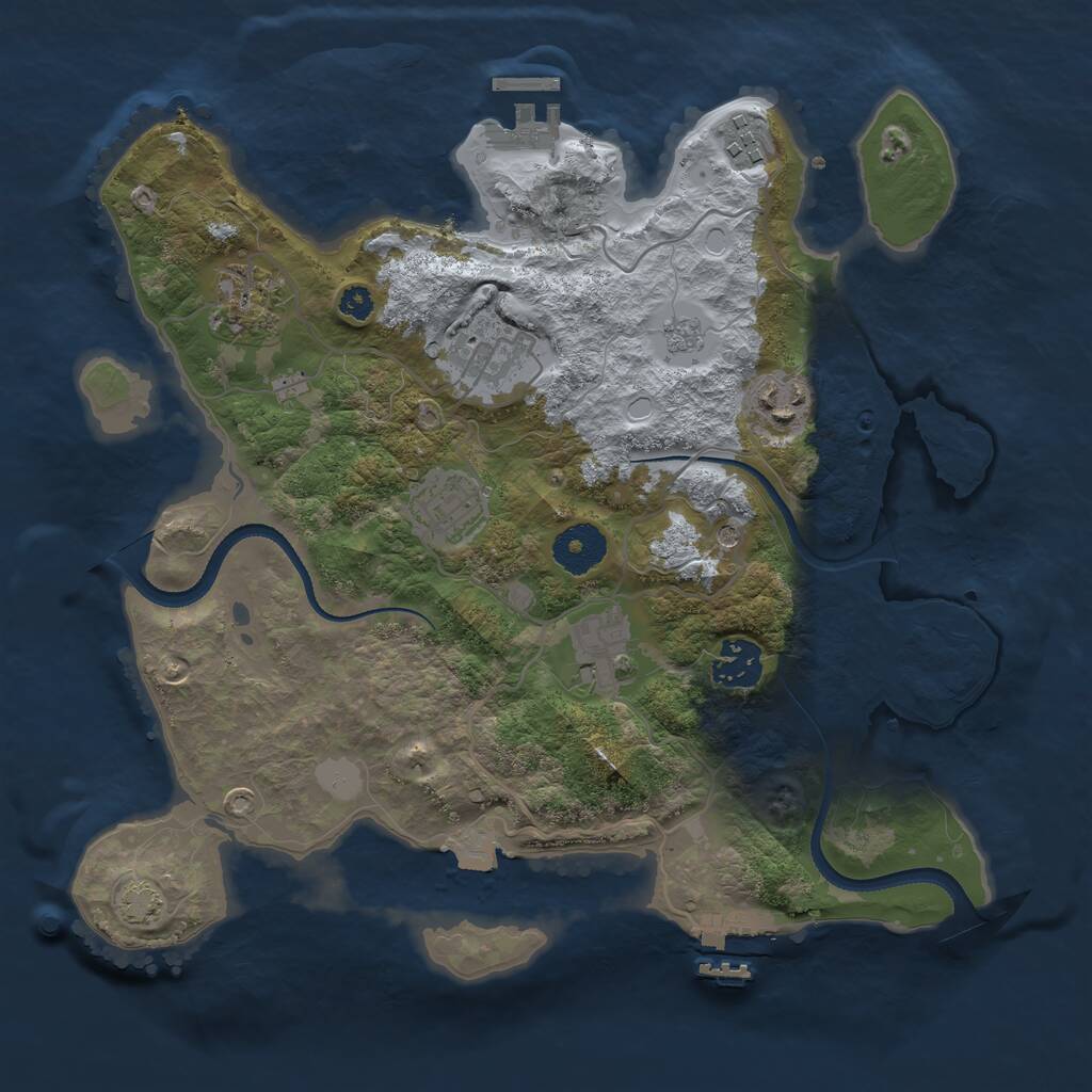 Rust Map: Procedural Map, Size: 3250, Seed: 29872, 13 Monuments