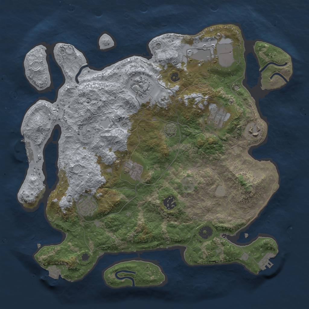 Rust Map: Procedural Map, Size: 3500, Seed: 1512592981, 15 Monuments