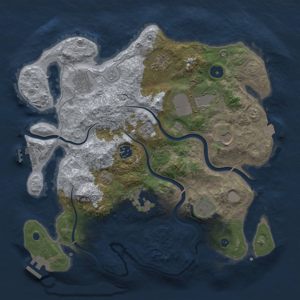 Rust Map: Procedural Map, Size: 3500, Seed: 1981338, 14 Monuments