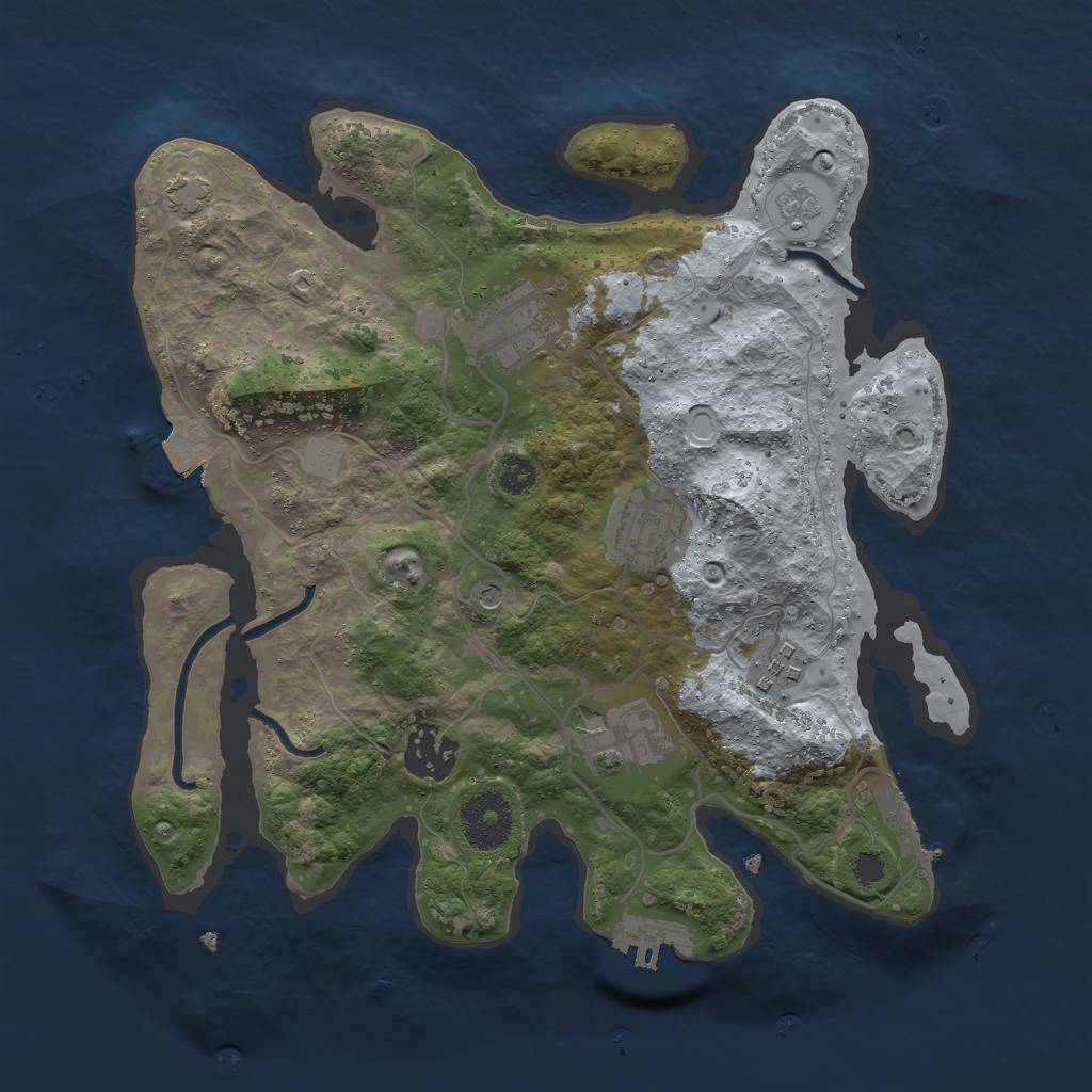 Rust Map: Procedural Map, Size: 3000, Seed: 1587214759, 13 Monuments