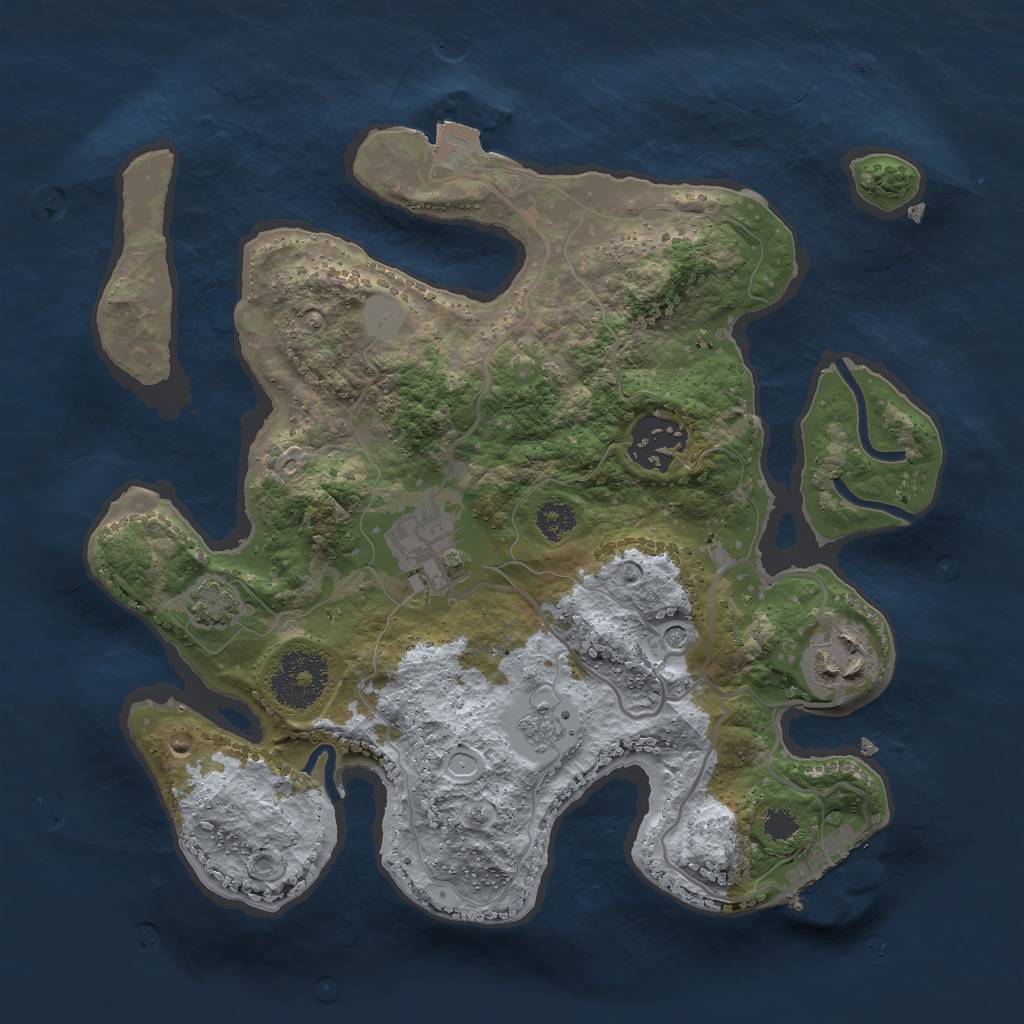 Rust Map: Procedural Map, Size: 2700, Seed: 1366849494, 10 Monuments