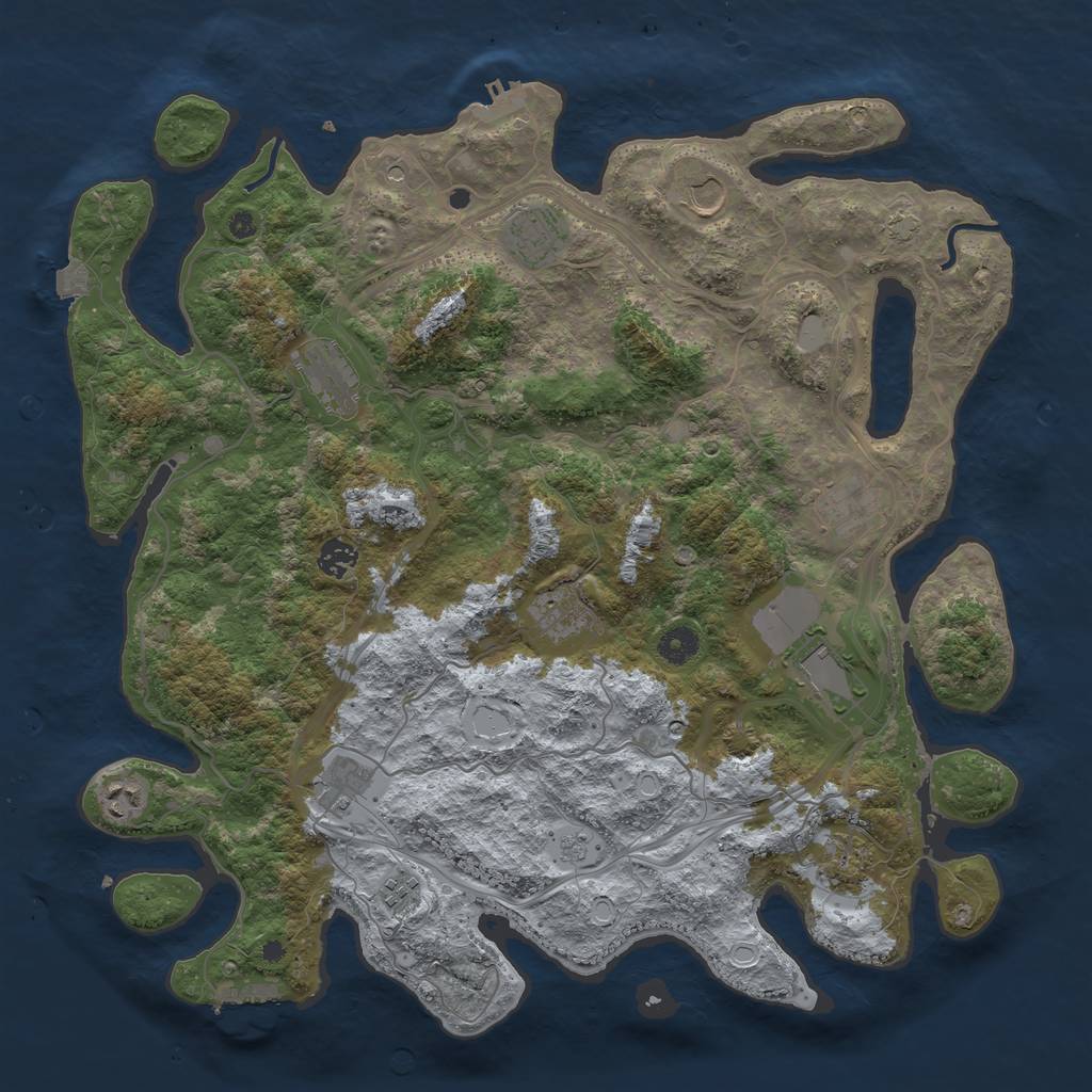 Rust Map: Procedural Map, Size: 4250, Seed: 38197446, 19 Monuments