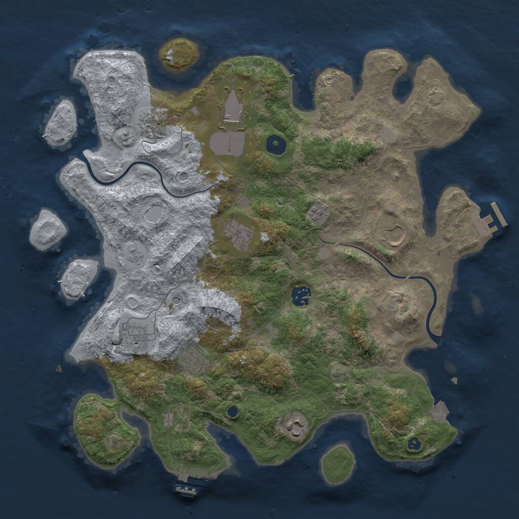 Rust Map: Procedural Map, Size: 3900, Seed: 56802091, 15 Monuments