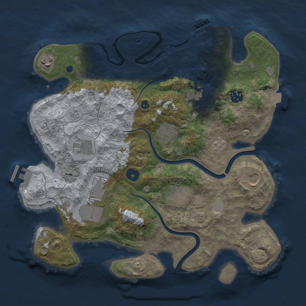 Rust Map: Procedural Map, Size: 3550, Seed: 15478596, 15 Monuments